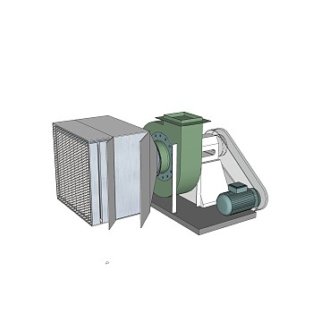 现代鼓风机通风设备草图大师模型，鼓风机sketchup模型下载