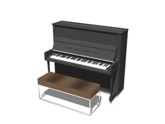 现代钢琴su模型，钢琴草图大师模型下载