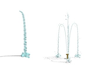 旱地喷泉、喷涌草图大师模型，喷泉sketchup模型下载