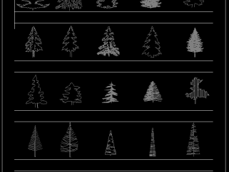 原创最常用的园林植物苗木图CAD平面图，常用园林植物素材设计图纸下载