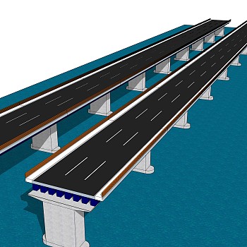 现代桥梁草图大师模型下载，sketchup桥梁su模型分享