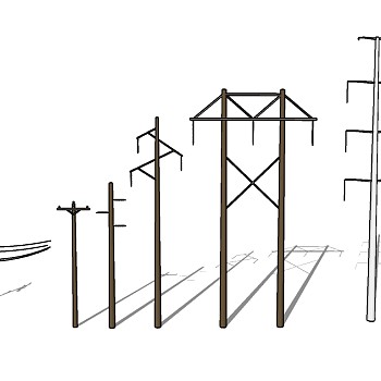 电线杆草图大师模型下载，电线杆SU模型免费下载