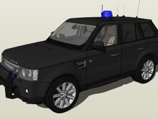 现代警车草图大师模型，警车sketchup模型