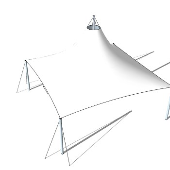 现代张拉膜su模型下载、张拉膜草图大师模型下载
