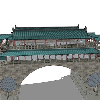 中式寺庙草图大师模型，寺庙SKP模型下载