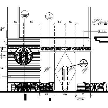 连锁店咖啡厅室内设计施工图