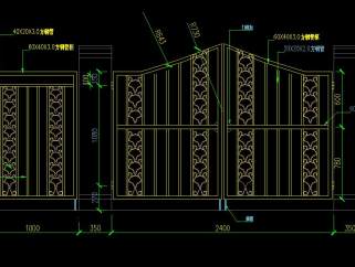 大门装修CAD施工设计图，大门全套CAD施工图下载