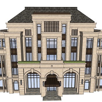 新中式建筑会所模型，sketchup模型免费下载