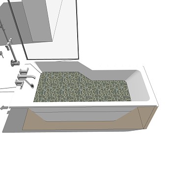 现代浴缸草图大师模型，浴缸SKB文件下载