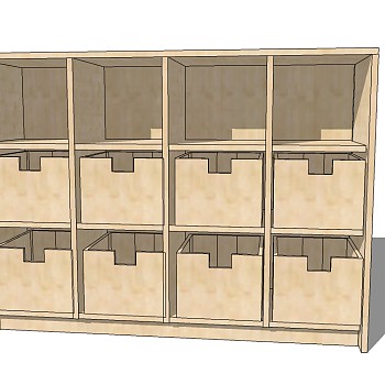 日式储物柜SU模型下载，储物柜草图大师模型sketchup模型