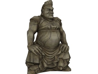 中式大力士雕塑草图大师模型，雕塑sketchup模型下载