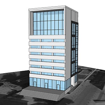 大卫·奇普菲尔德设计的办公楼草图大师模型下载、办公楼su模型下载