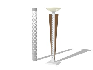 现代造型灯柱组合草图大师模型，造型灯柱组合sketchup模型下载