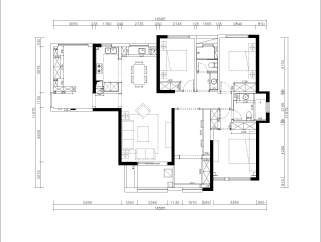 欧式三室两厅2卫158㎡施工图CAD图纸分享