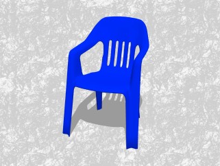 现代创意小座椅草图大师模型，扶手背靠椅su模型下载