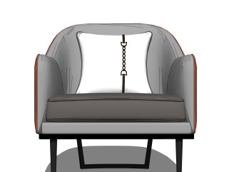 创意轻奢单人沙发椅草图大师模型，沙发SU模型下载