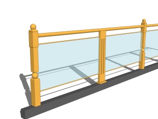 现代栏杆SU模型，栏杆SKB文件下载