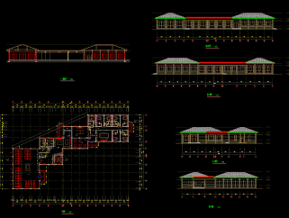 中式食堂全套CAD施工图，食堂CAD图纸下载