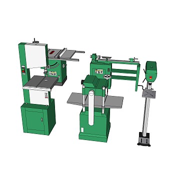 现代木工机床草图大师模型，木工机床sketchup模型下载