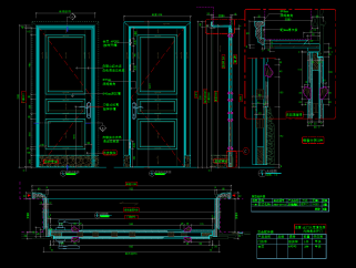原创整木护墙木门设计素材CAD施工图，整木护墙木门设计图纸下载