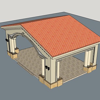 凉亭SU模型免费下载，凉亭草图大师模型