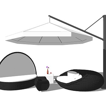 现代户外休闲沙发su模型，户外休闲沙发sketchup模型下载