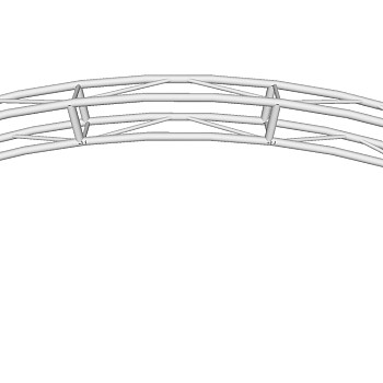 道路摆设半弧形钢铁架草图大师模型，钢铁架SU模型下载
