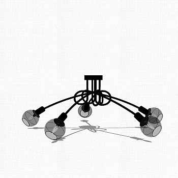 现代多头吊灯su模型，吊灯sketchup模型下载