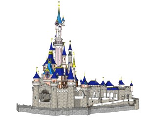 现代儿童城堡乐园草图大师模型，乐园su模型下载