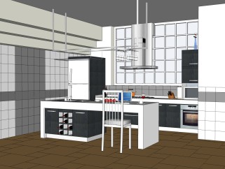 厨房草图大师模型，厨房SU模型下载