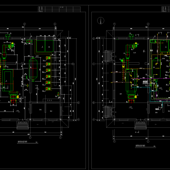 燃煤热水锅炉房热力设计图纸，锅炉房热力CAD施工图纸下载