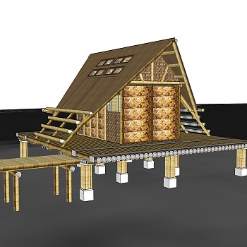 现代凉亭草图大师模型，凉亭sketchup模型下载