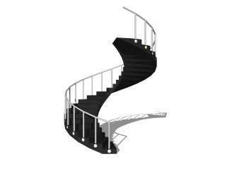 现代螺旋楼梯免费su模型，楼梯草图大师模型下载