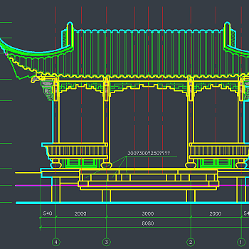 水谢景桥古建CAD施工图，水谢景桥古建结构CAD施工图纸下载