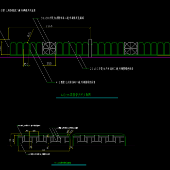 景观围墙CAD施工图，景观围墙CAD设计图纸下载