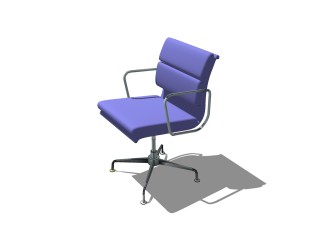 现代蓝色办公椅草图大师模型，蓝色办公椅SU模型下载