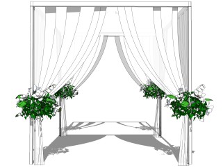 现代婚礼景观小品装饰草图大师模型，婚礼su模型下载