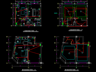某六层酒店装修电气设计施工图，弱电CAD设计图纸下载