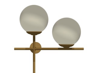 后现代天秤壁灯草图大师模型，圆球壁灯效果图su模型下载