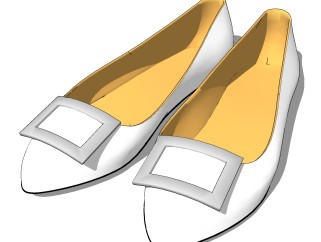 现代平底鞋草图大师模型，平底鞋sketchup模型下载