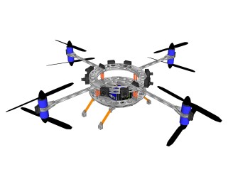 现代小型无人机草图大师模型，无人机sketchup模型下载
