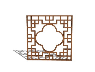中式窗格草图大师模型，中式窗格sketchup模型下载