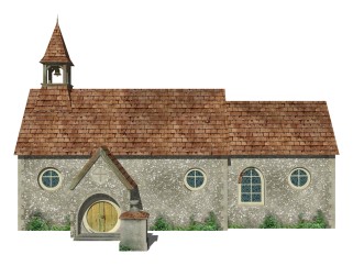 欧式乡村教堂草图大师模型下载、乡村教堂su模型下载