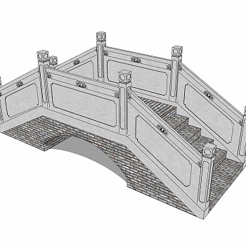 自然风石桥草图大师模型，石桥sketchup模型免费下载