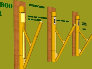 现代竹制品su模型，竹制品草图大师模型下载