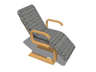 现代布艺躺椅su模型，椅子草图大师模型下载