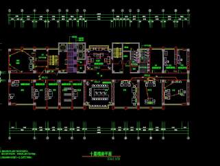 10层某公安局办公楼装修电气施工cad设计图纸，公安局办公楼电气CAD施工图下载