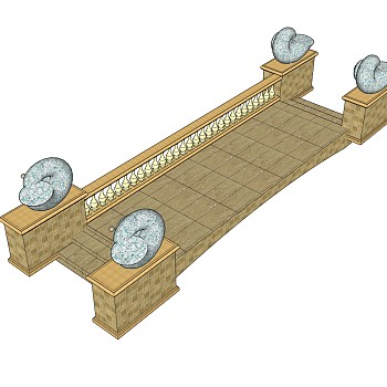 现代桥梁草图大师模型下载，sketchup桥梁su模型分享