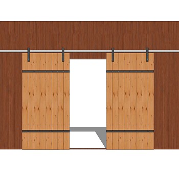 谷仓门草图大师模型，谷仓门SU模型下载