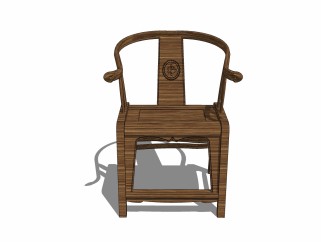 新中式实木椅sketchup模型，实木椅草图大师模型下载